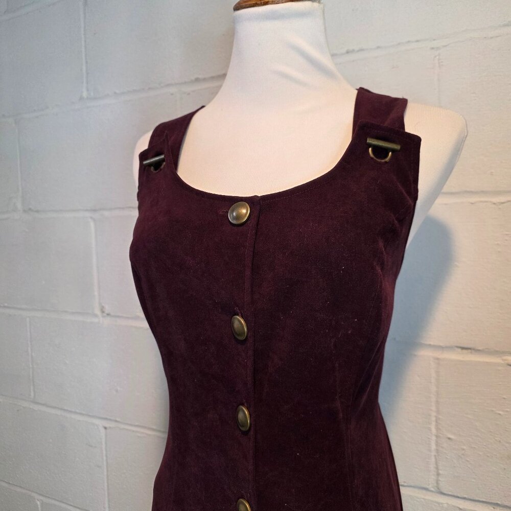 Witchcore Operacore Poetcore Alt Dark Academia Purple Velvet Button Down Dress
